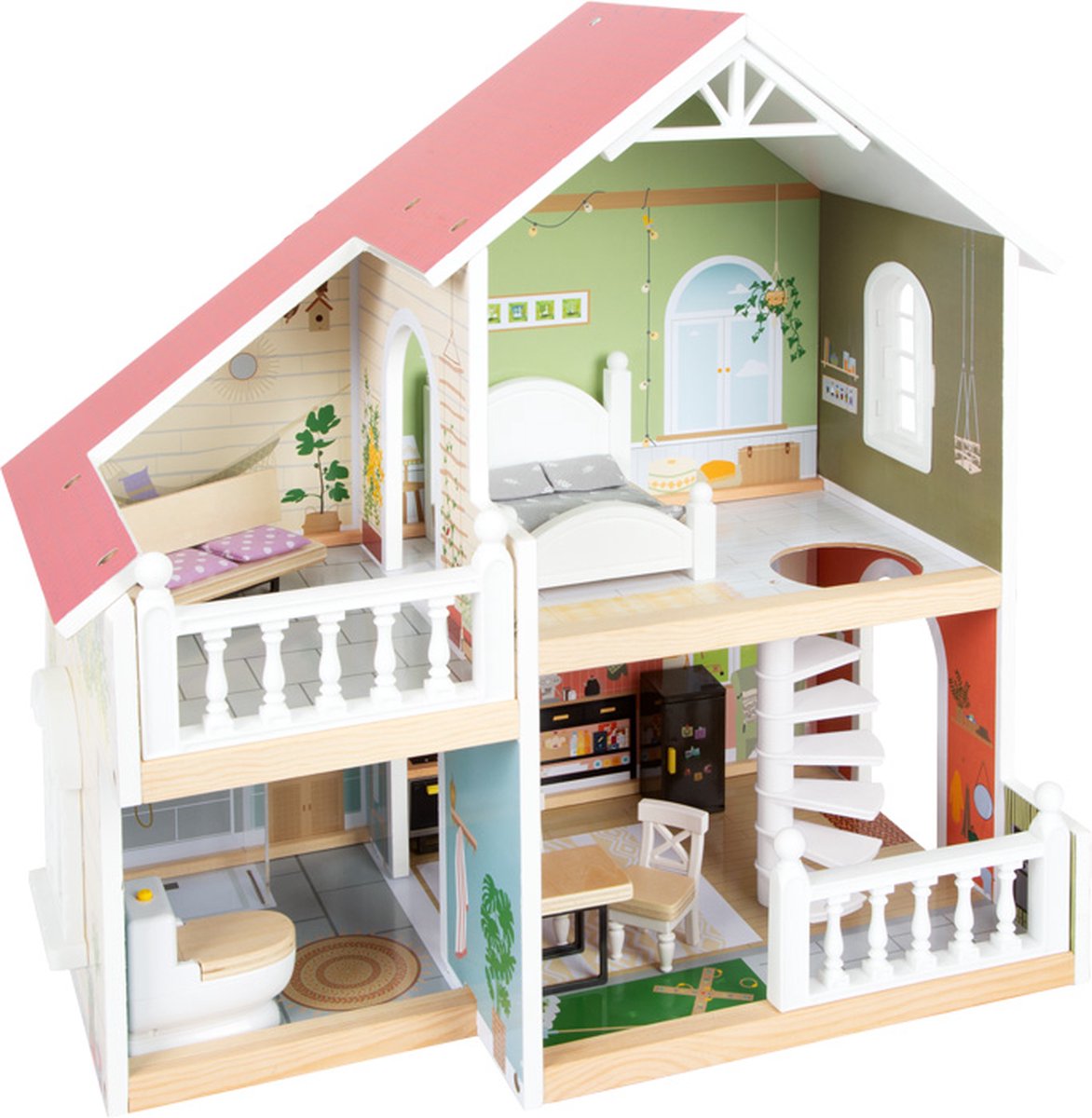 besluiten koken Langskomen Poppenhuis - Compact Urban Villa - Houten speelgoed vanaf 3 jaar – beaubybo