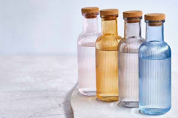 Bouteille Cosy & Trendy avec bouchon - 1L - Ø9xH28cm - Ocre