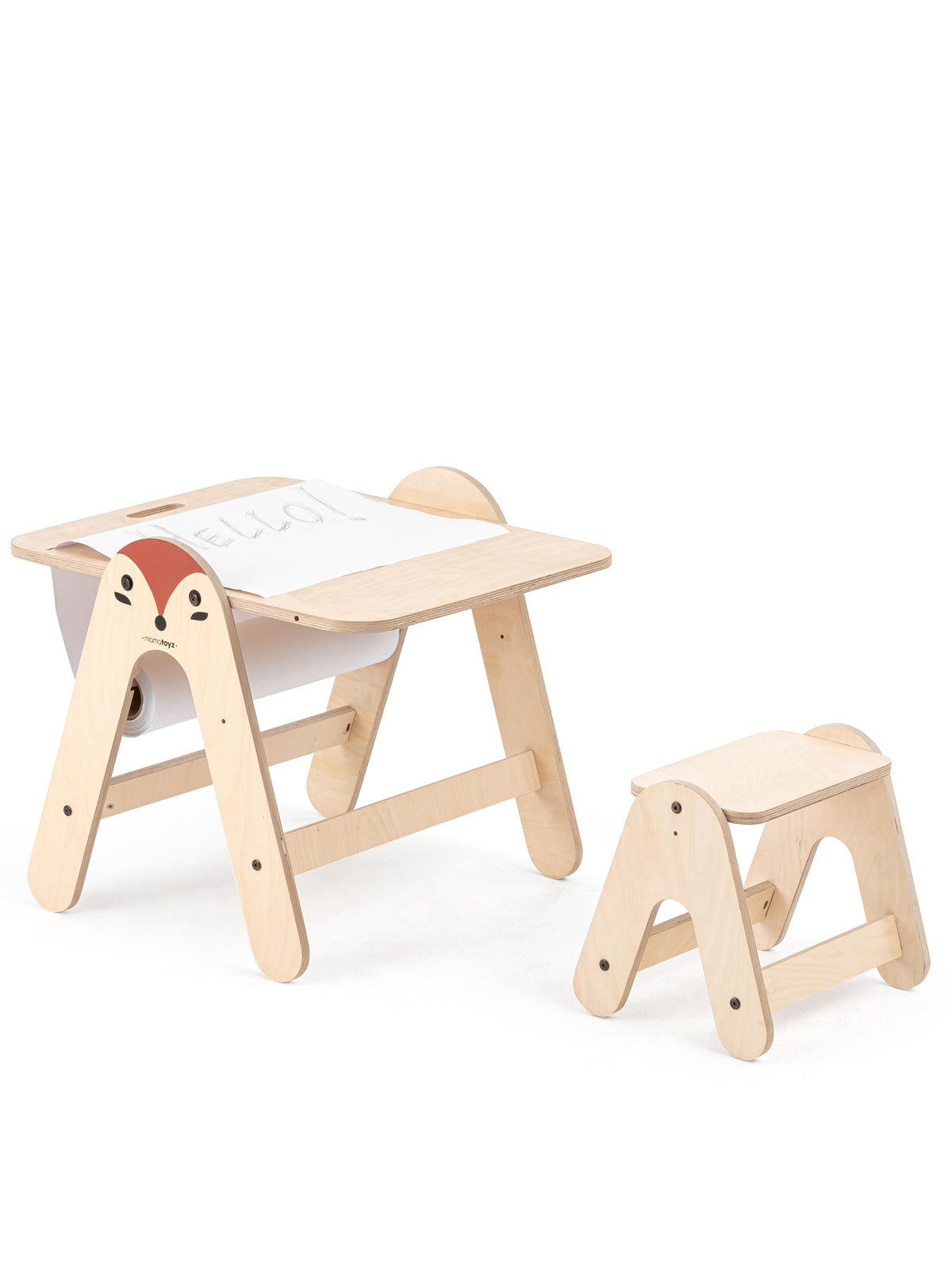 Mamatoyz Fox Houten 2-in-1 activiteiten tafel/Schrijfbord - 43x60x78cm - Beige