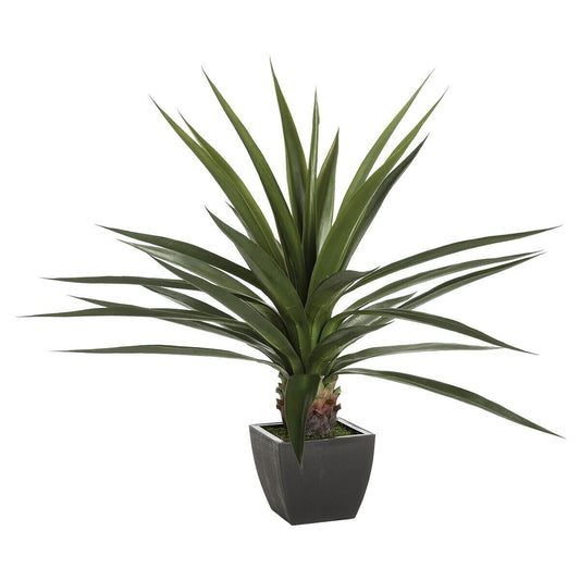 Atmosphera Kunstplant Agave - Plant met pot - 105x105x124cm - Groen