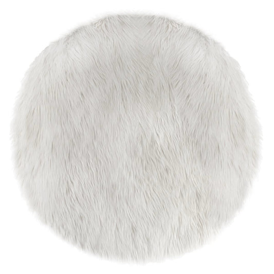 Atmosphera Kids Vloerkleed faux fur - Ø90cm - Wit