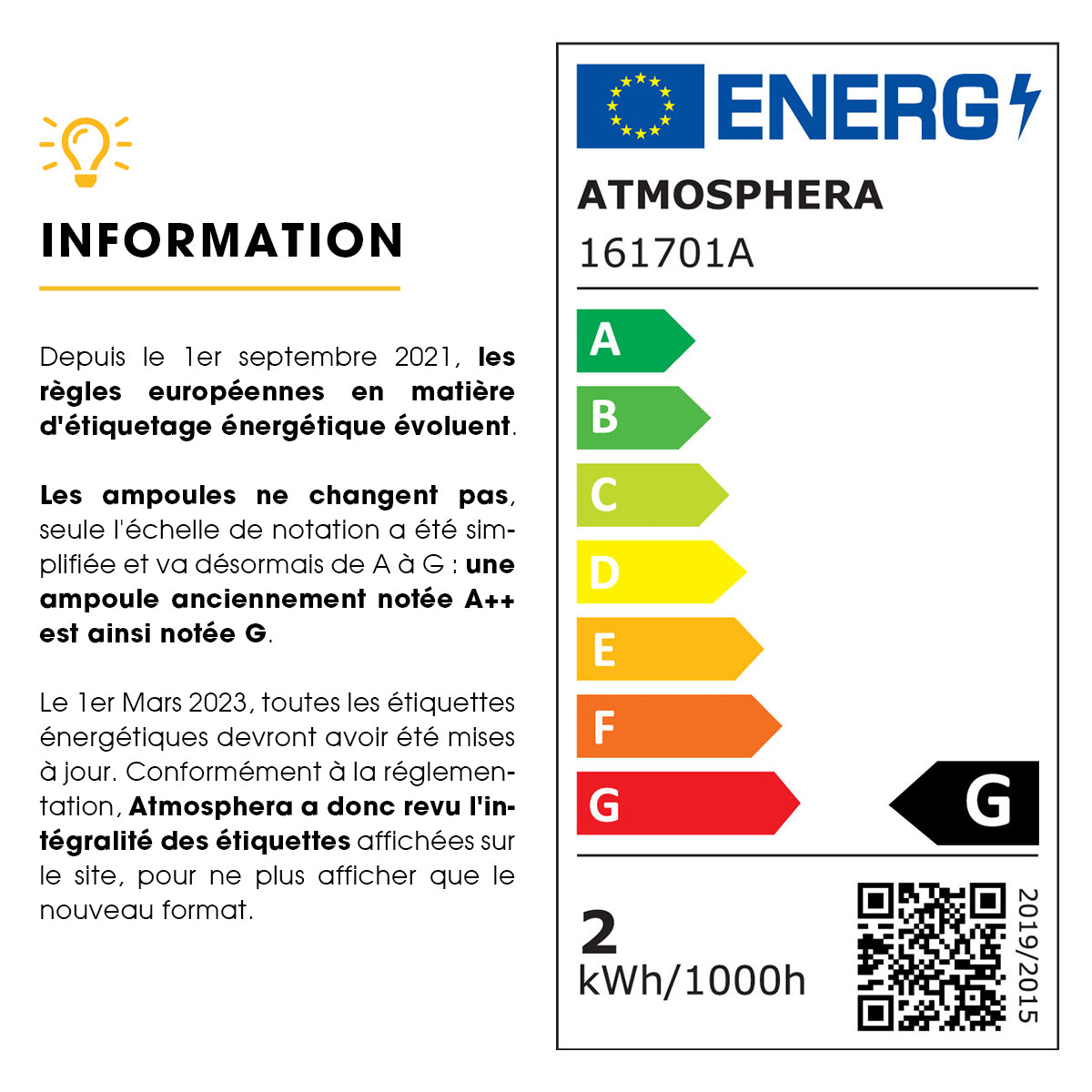 Atmosphera Globe Ledlamp E27 - 2Watt - 125 lumen - Amberkleurig