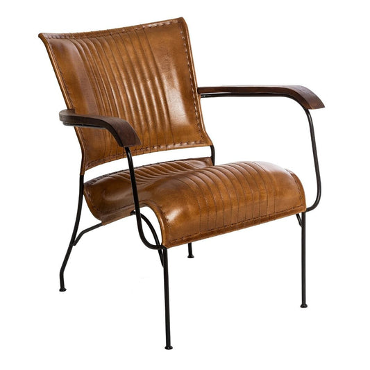 BEAU Mustang goat leather armchair - L66xD70xH73cm - Cognac brown