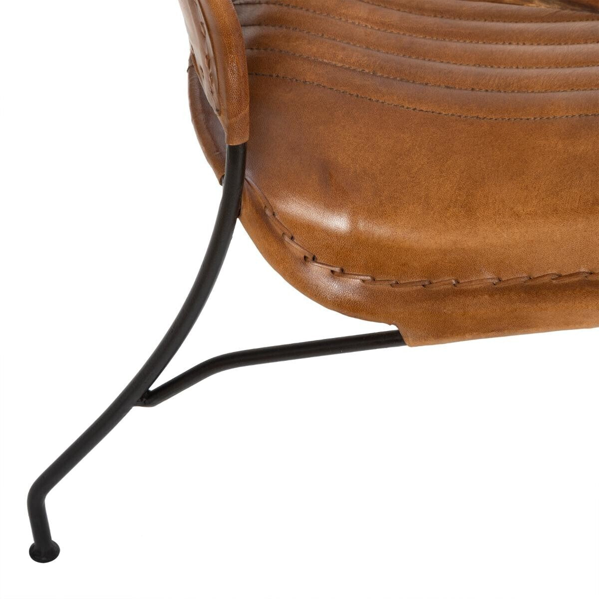 BEAU Mustang goat leather armchair - L66xD70xH73cm - Cognac brown