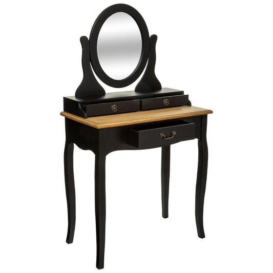 Coiffeuse victorienne avec miroir Atmosphera Chrysa - Noir