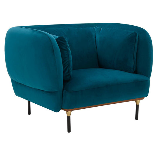 BEAU Daphne velvet sofa - 1.5-seater - L113xD97xH80cm - Blue