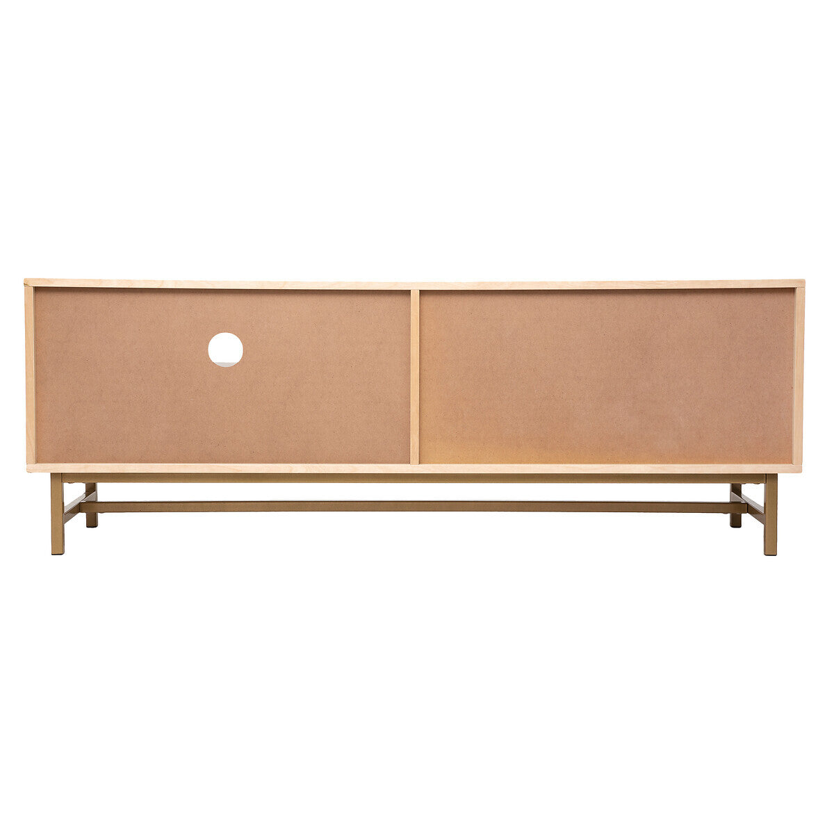 BEAU Adeva berken/rotan D-2V tv-meubel - L140xD40xH50cm - Beige