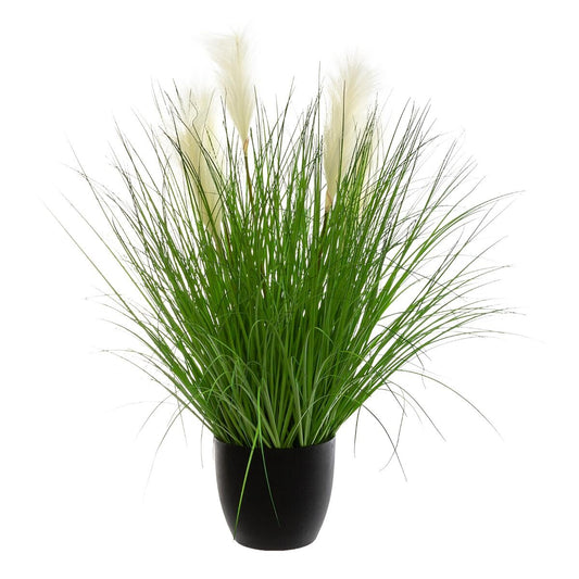 Atmosphera Plante Artificielle Epice - Roseau avec pot - Ø100xH90cm - Vert