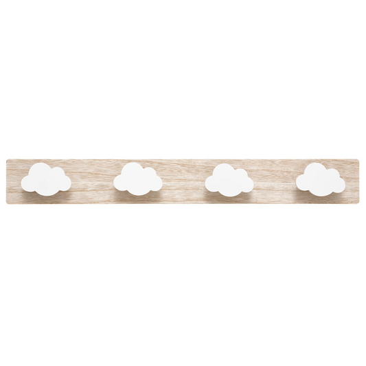 Atmosphera Kids porte-manteau étoile - blanc / bois - 4 porte-manteaux - Chambre d'enfant