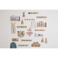 Atmosphera Kids coat rack star - white / wood - 4 coat racks - Children's room