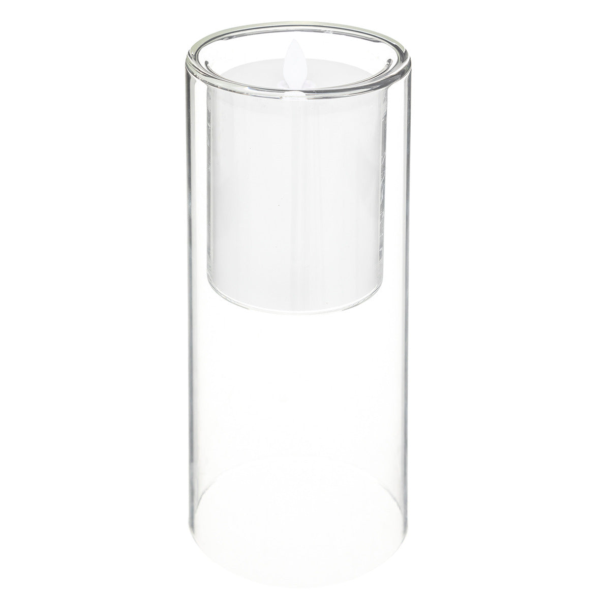 Atmosphera LED kaarsen met dubbel glas - Set van 3 stuks - Ø10xH25/20/15cm