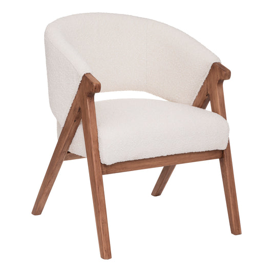 BEAU Muka bouclé armchair - L65xD70xH83cm - White