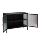 BEAU Orly glass/metal 2D sideboard - L100xD40xH75cm - Black