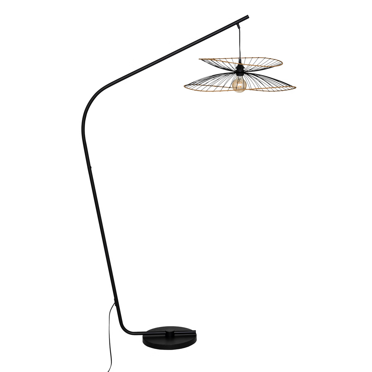 Lampadaire atmosphère alara 110x60xh177cm - bouton-poussoir - noir