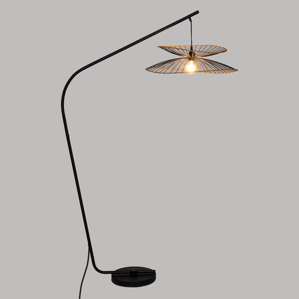 Atmosphera Vloerlamp Alara 110x60xH177cm - Drukknop - Zwart