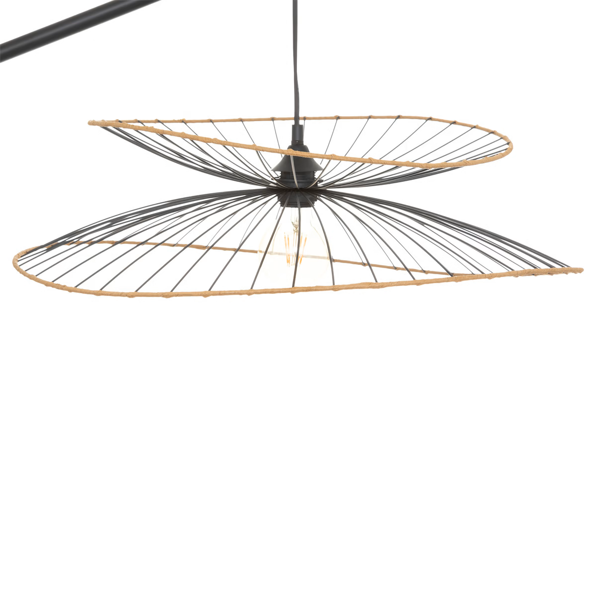 Atmosphera Vloerlamp Alara 110x60xH177cm - Drukknop - Zwart