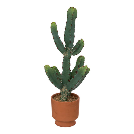 Atmosphera Plante Artificielle Alicante - Cactus avec pot - Ø19xH49cm - Vert