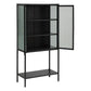 BEAU Orly glazen/metalen 2D vitrinekast - L70xD35xH150cm - Zwart