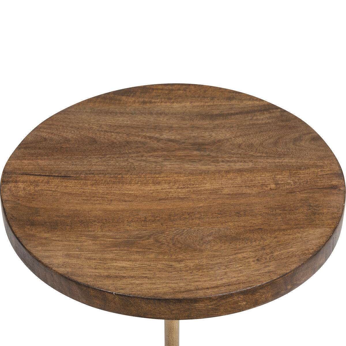 BEAU Yara wooden/marble side table - Ø35xH61cm - Brown