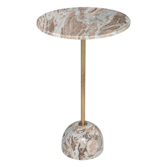 Table d'appoint en marbre BEAU Yara - Ø35xH61cm - Beige