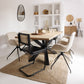 BEAU Deva leather/rattan chair - Set of 2 pieces - L44xD53xH88cm - Black