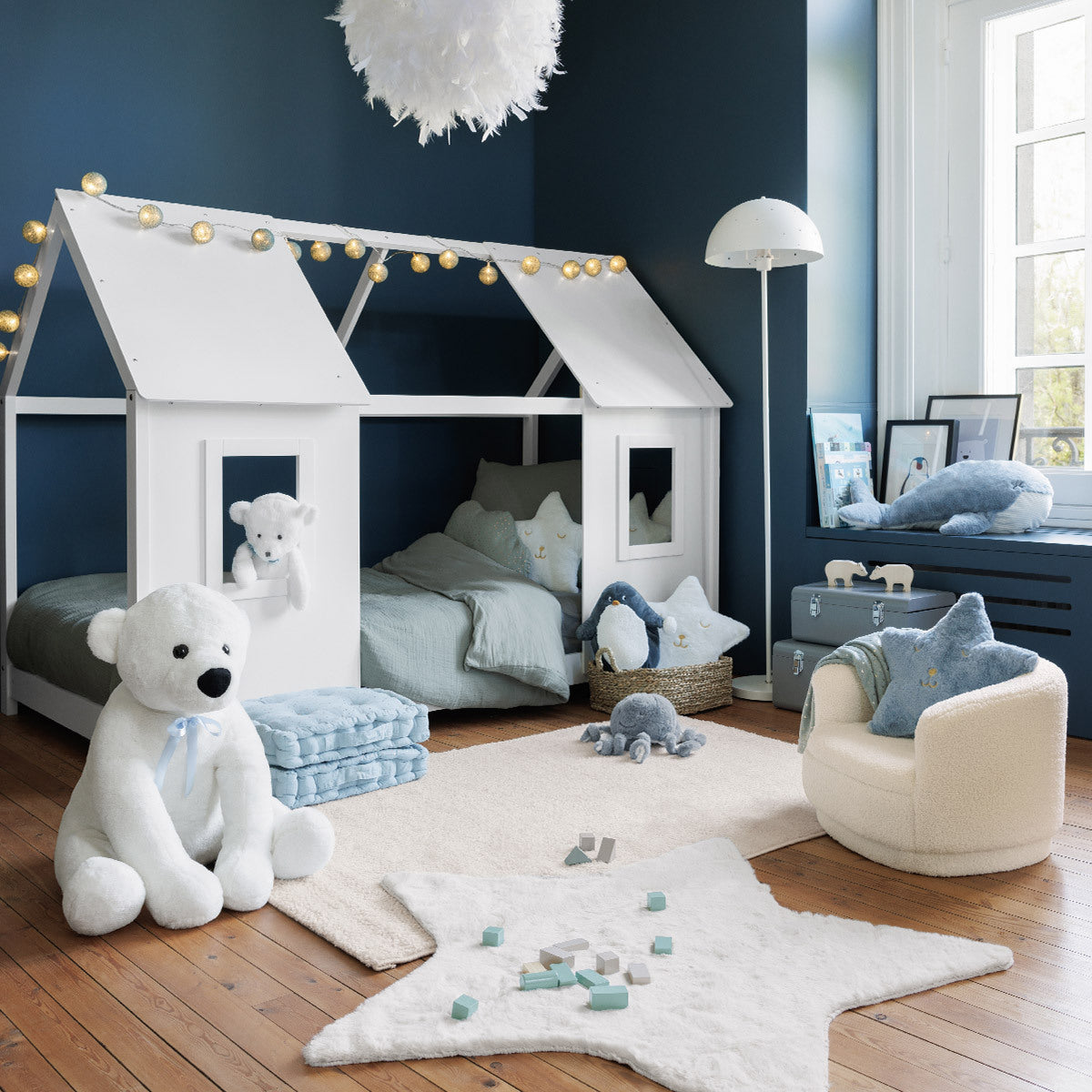 Atmosphera Kids Lampadaire Mush - Avec ciel étoilé - E27 non inclus - Ø35xH150cm - Blanc