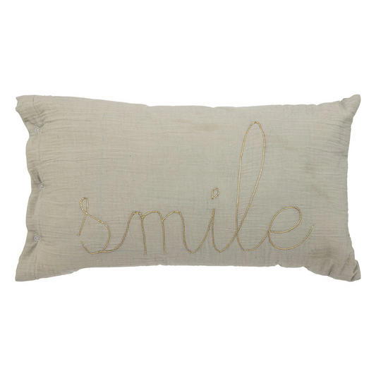 Atmosphera Kids Lili Smile kussen - 50x30cm - Groen