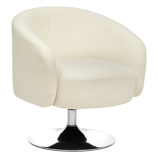 BEAU Thalia rotating bouclé armchair - L65xD66xH73cm - White