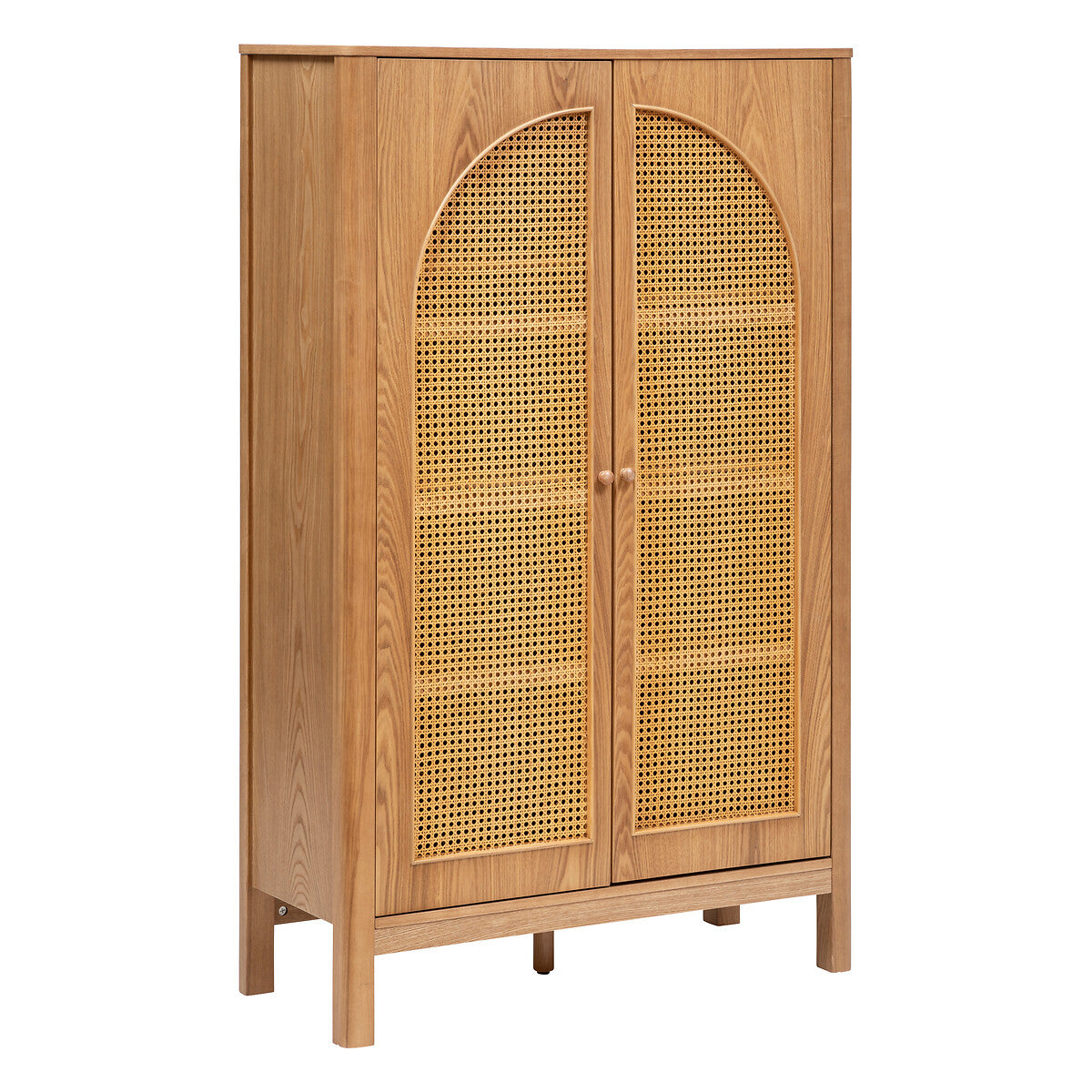 BEAU Ashley ash/rattan 2D storage cabinet - L92xD40xH150cm - Brown