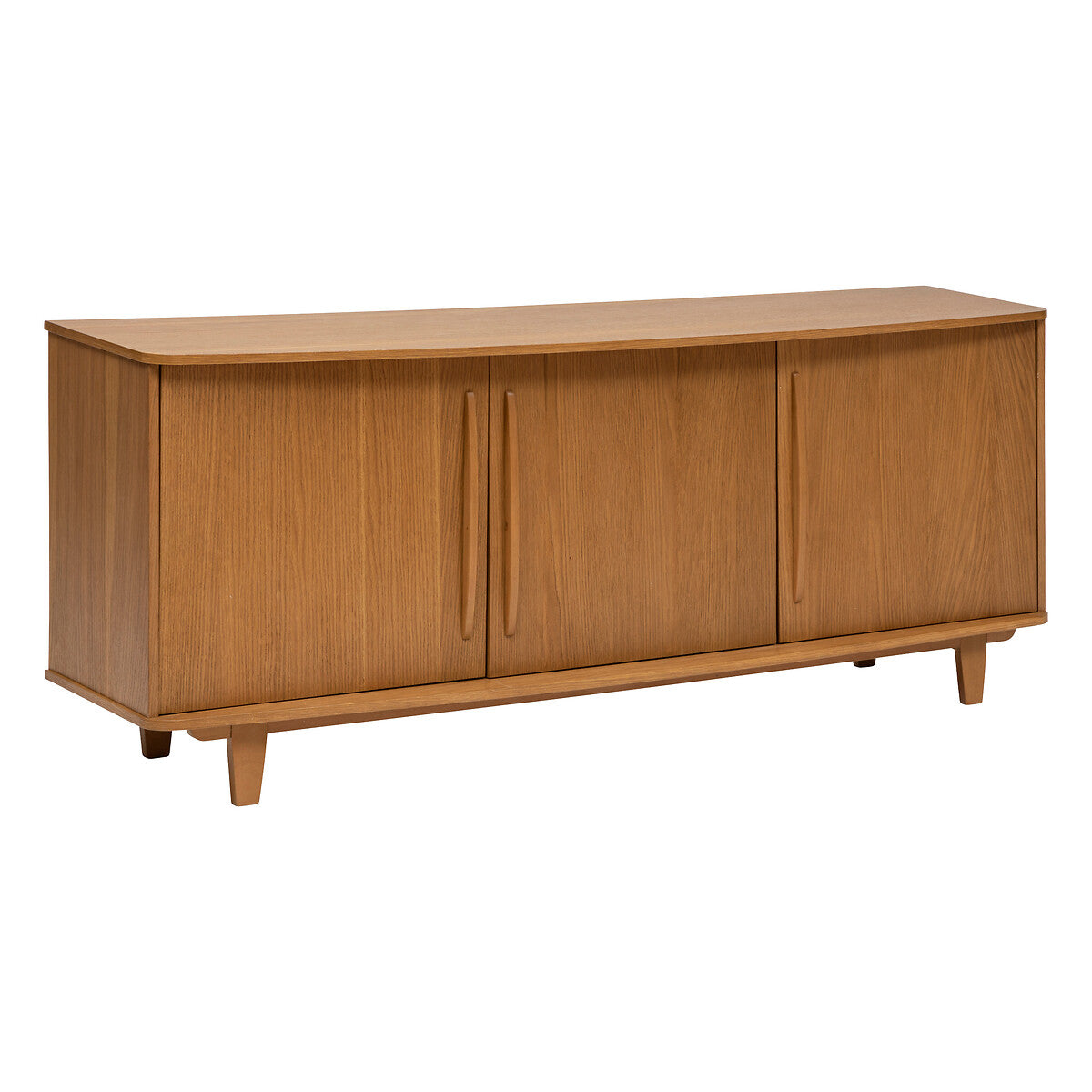 Buffet 3D BEAU Macon placage chêne - L160xP44xH70cm - Marron