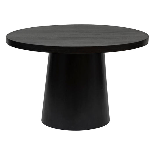 Table à manger en teck BEAU Dahlia - Ø120xH76cm - Noir
