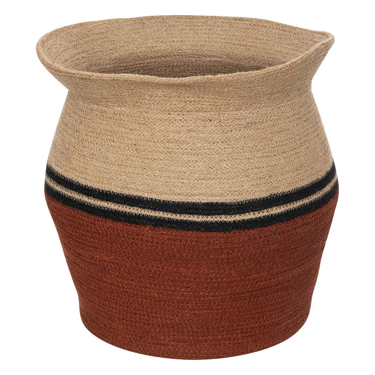 Atmosphera Kaia jute manden set van 2 stuks - Ø40x31cm - Multi