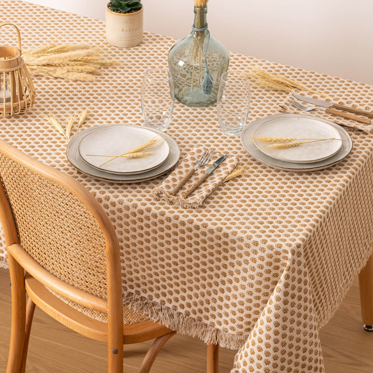 Atmosphera Nappe Maha Indie 150x250cm - Coton - Beige