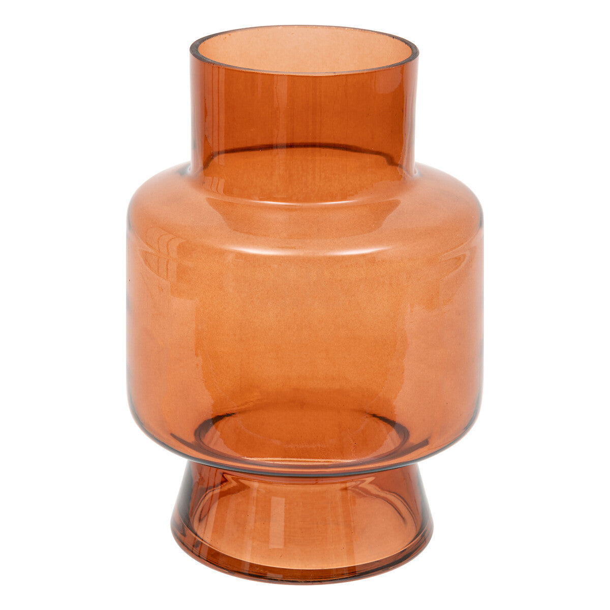 Vase en Verre Atmosphera Ella Ø14,5xH20cm - Rose Foncé