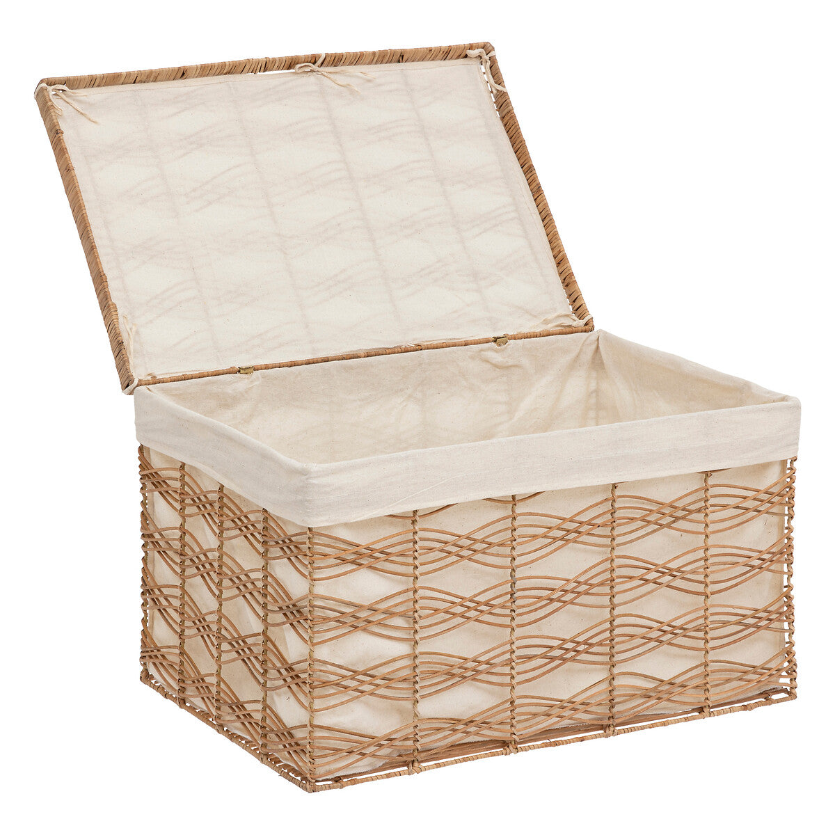 Atmosphera Rosy Straw paniers set de 3 pièces - 59x37x40cm - Rotin