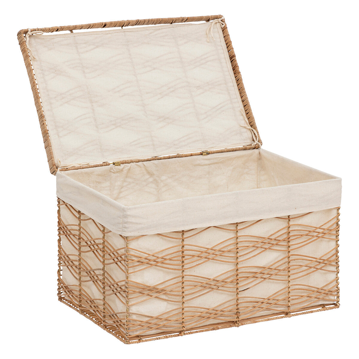 Atmosphera Rosy Straw paniers set de 3 pièces - 59x37x40cm - Rotin