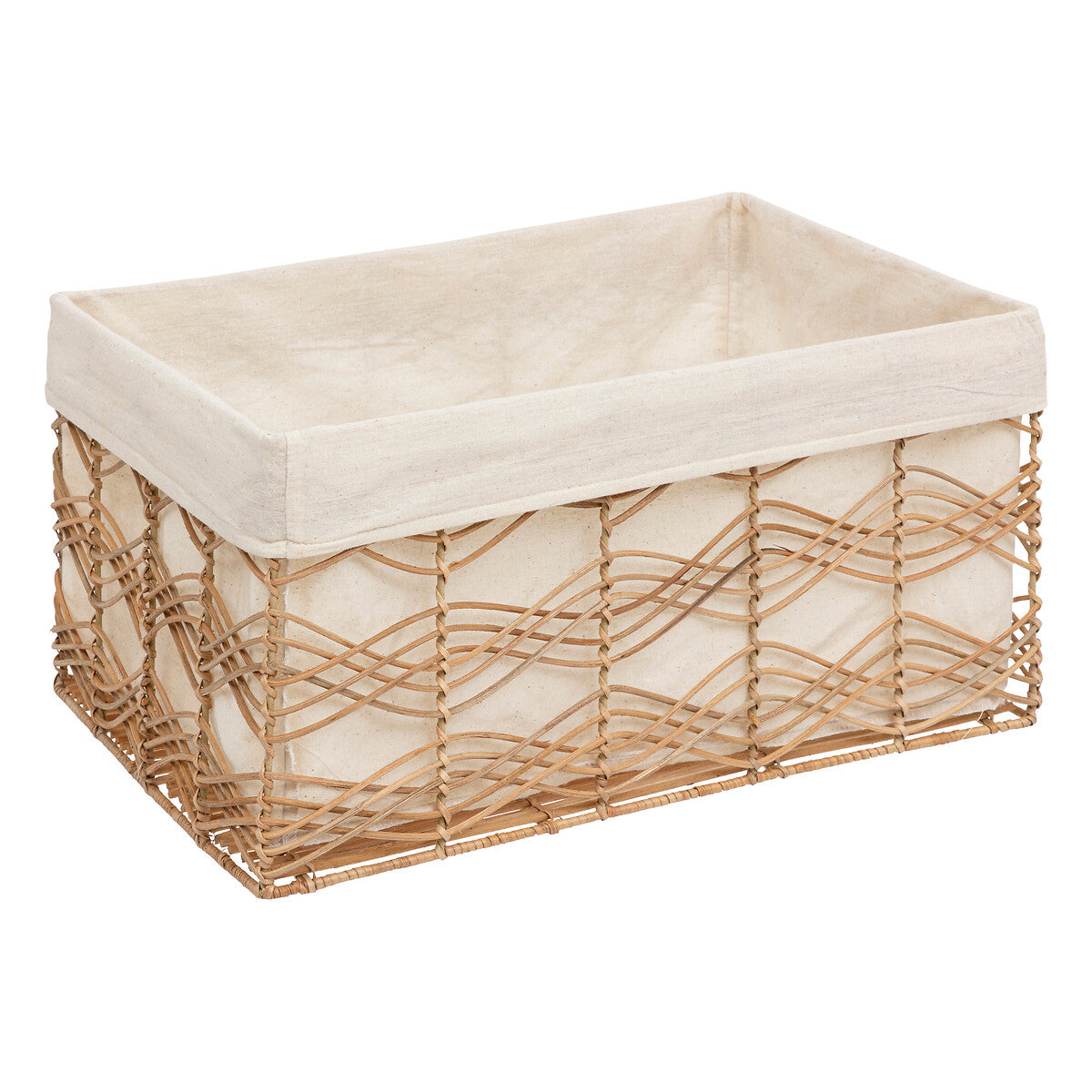 Atmosphera Rosy Stro manden set van 4 stuks - 33x23x48cm - Rotan