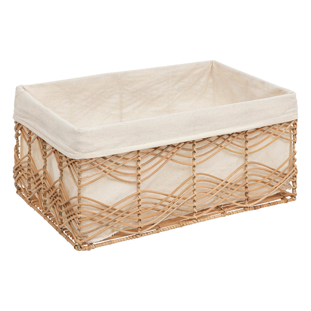 Atmosphera Rosy Stro manden set van 4 stuks - 33x23x48cm - Rotan