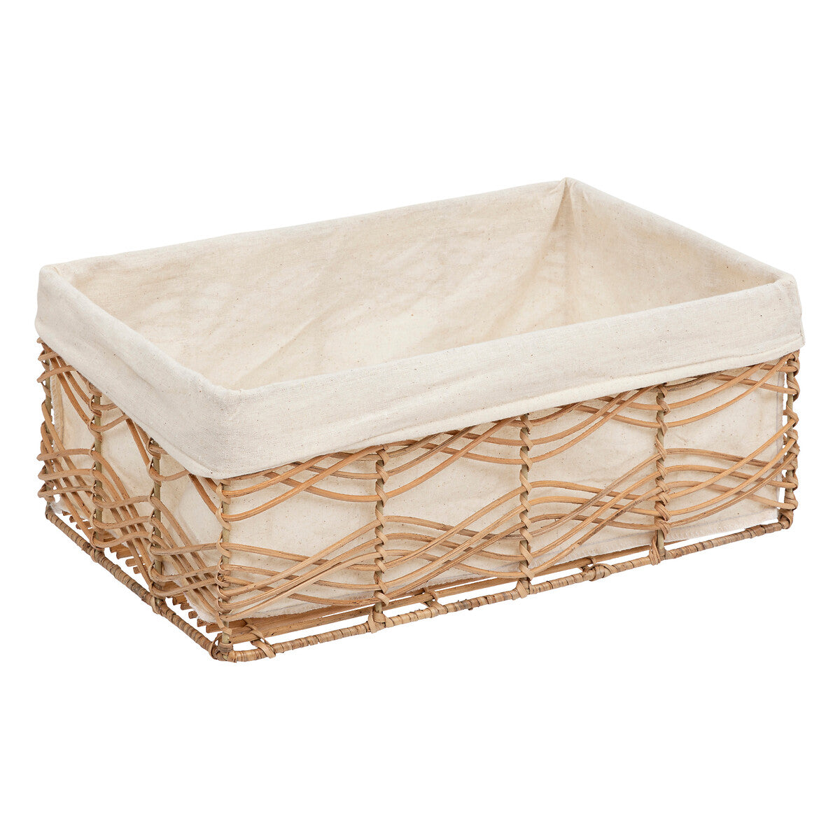 Atmosphera Rosy Stro manden set van 4 stuks - 33x23x48cm - Rotan