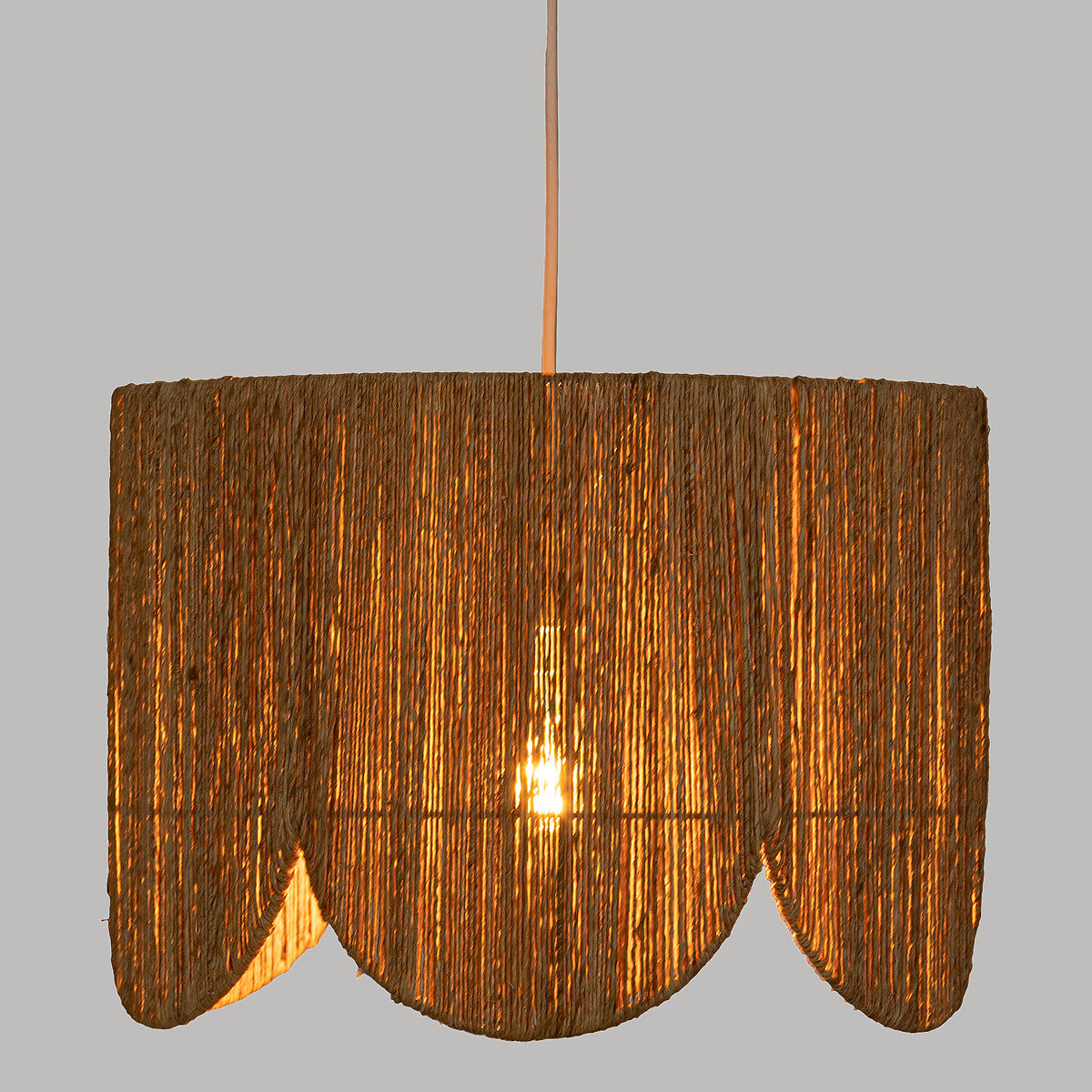 Atmosphera Hanglamp Janice jute - E27, niet inbegrepen - Ø38xH28cm - Bruin