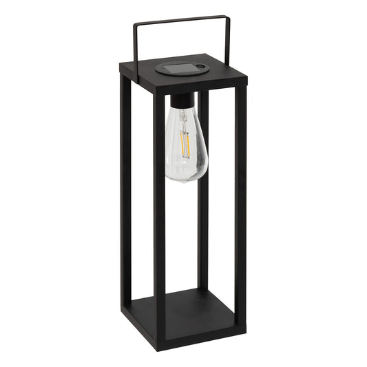 Atmosphera Faby Lanterne Solaire 13xH36cm - Piles/Lampe incluses - Noir