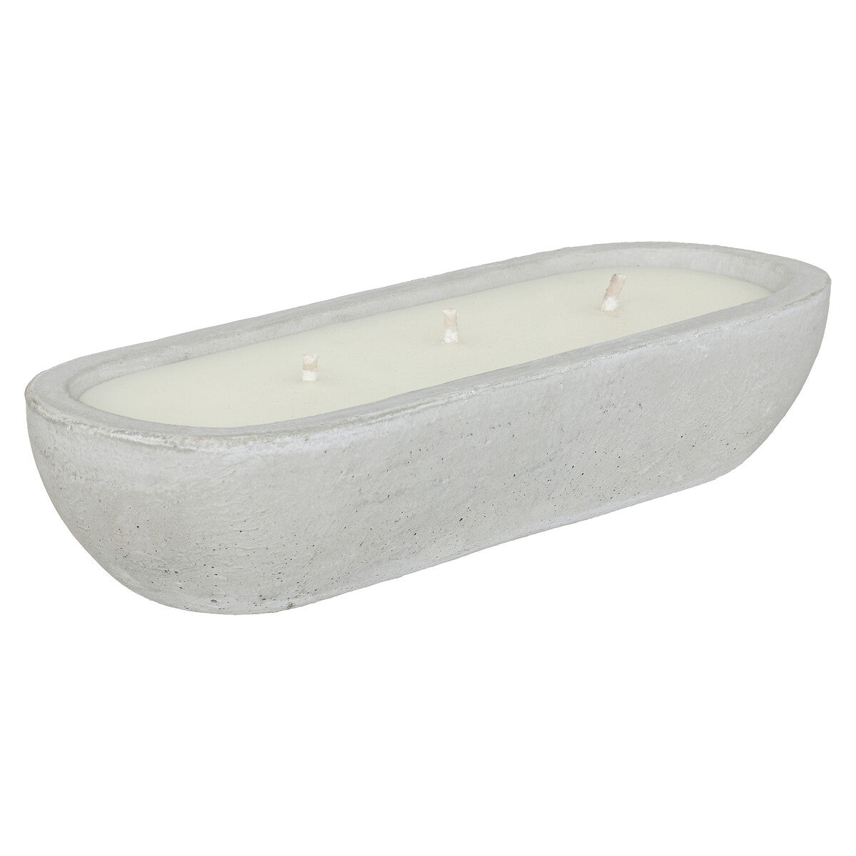 Atmosphera Ely citronellakaars 580g - 40x15x8cm - Pot van cement - Grijs