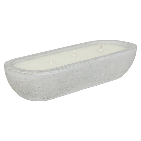 Bougie Atmosphera Ely citronnelle 580g - 40x15x8cm - Pot en ciment - Gris