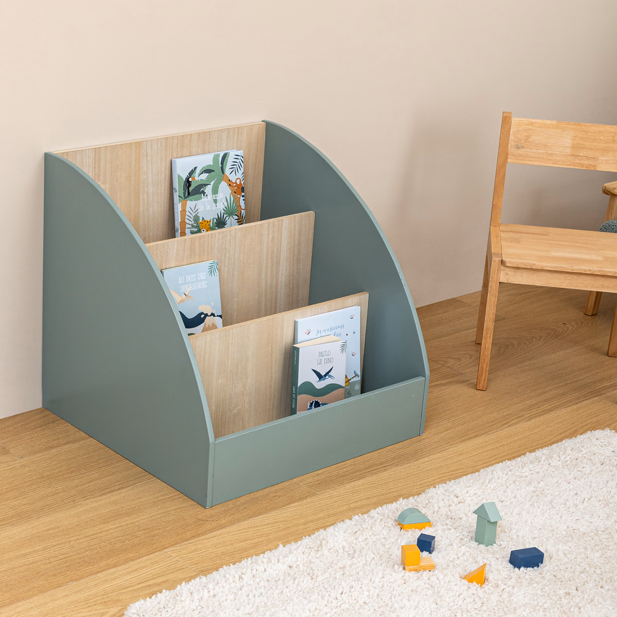 Atmosphera Kids Boekenkast verticale vakken - 53x53xH56cm - Jadegroen