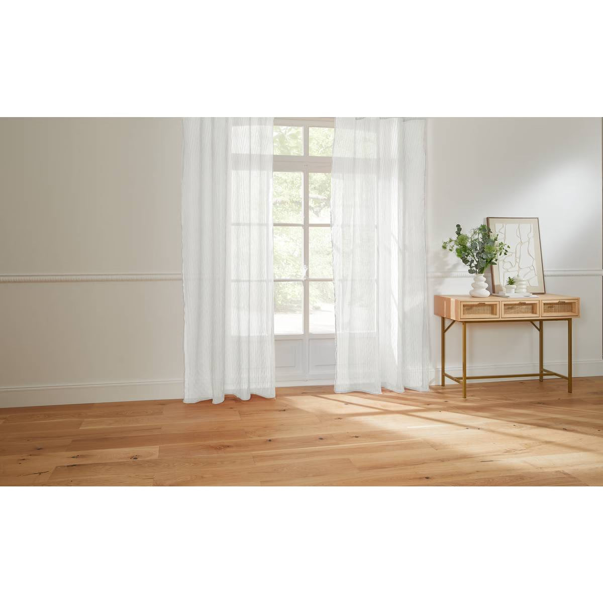 Atmosphera Mila Polyester Gordijn 140x240cm - Kant en klaar met ringen - Wit