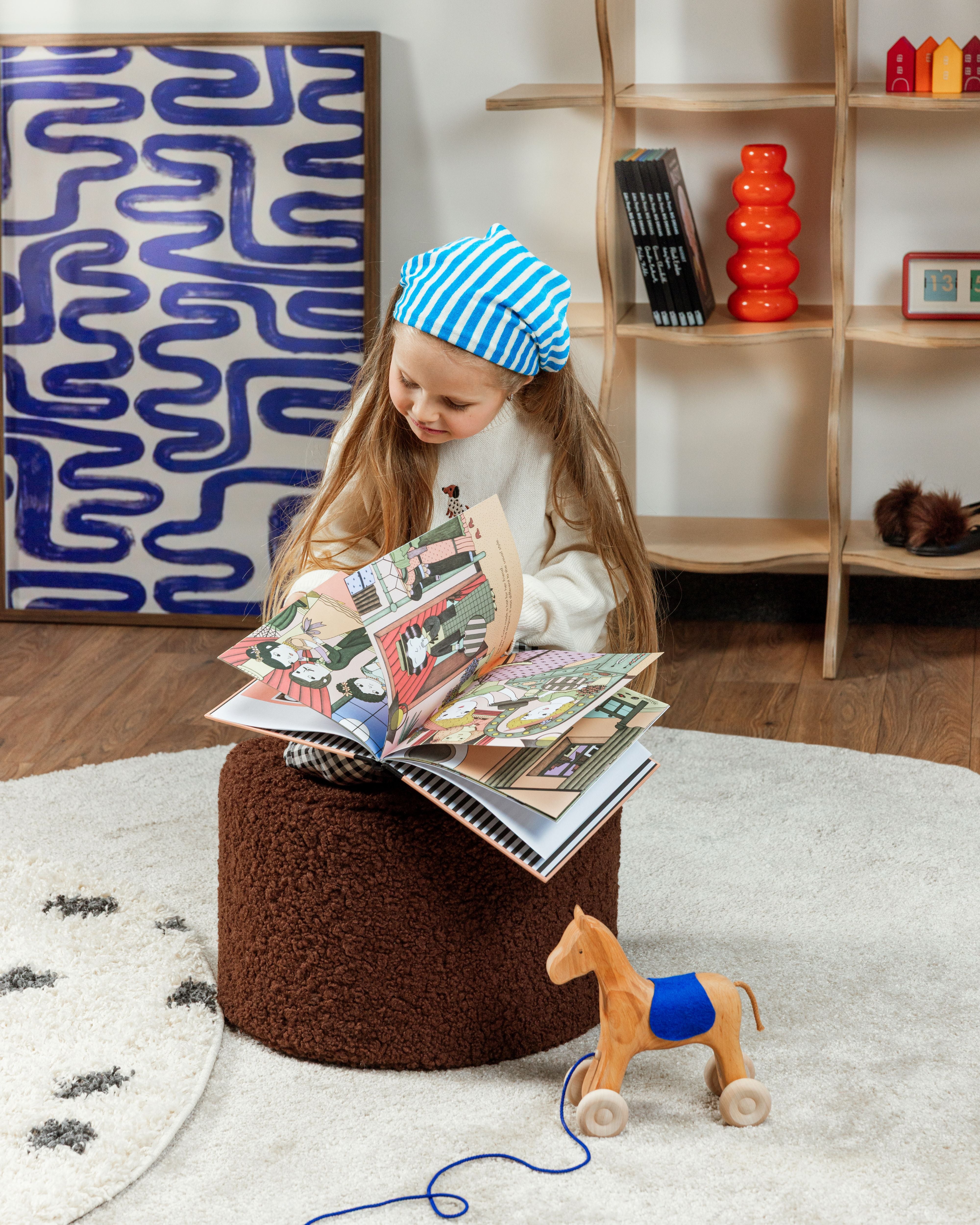 Wigiwama Corduroy Pouffe / Poef - Ø40x25cm - Warm Hazel