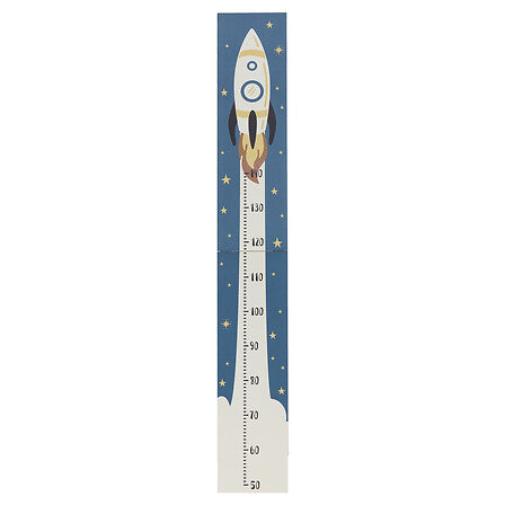 Atmosphera Kids Groeimeter Raket - Kindermeetlat - B20xH140cm - Blauw