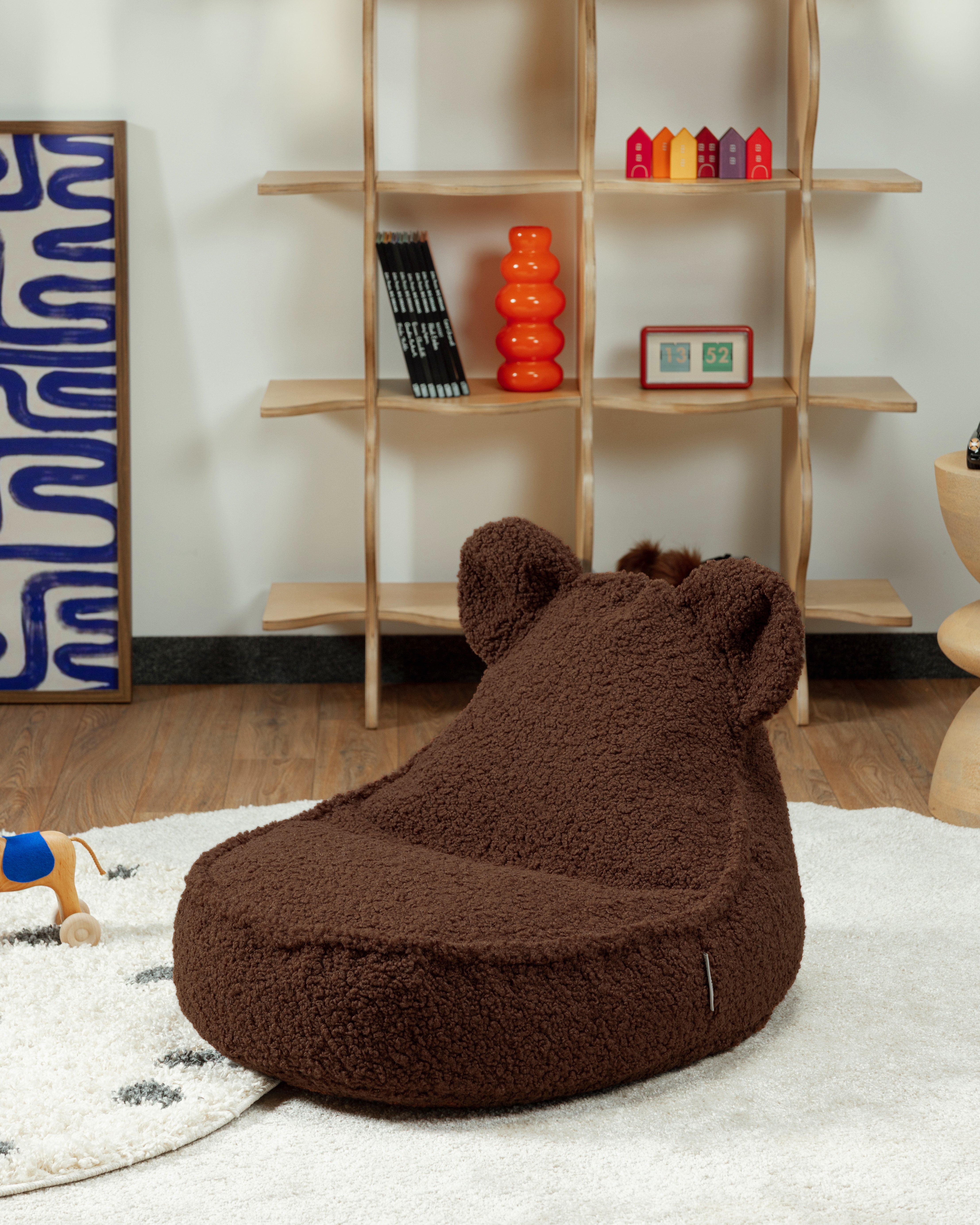 Wigiwama Teddy Bear Beanbag Chair / Zitzak - 70x60x42cm - Warm Hazel