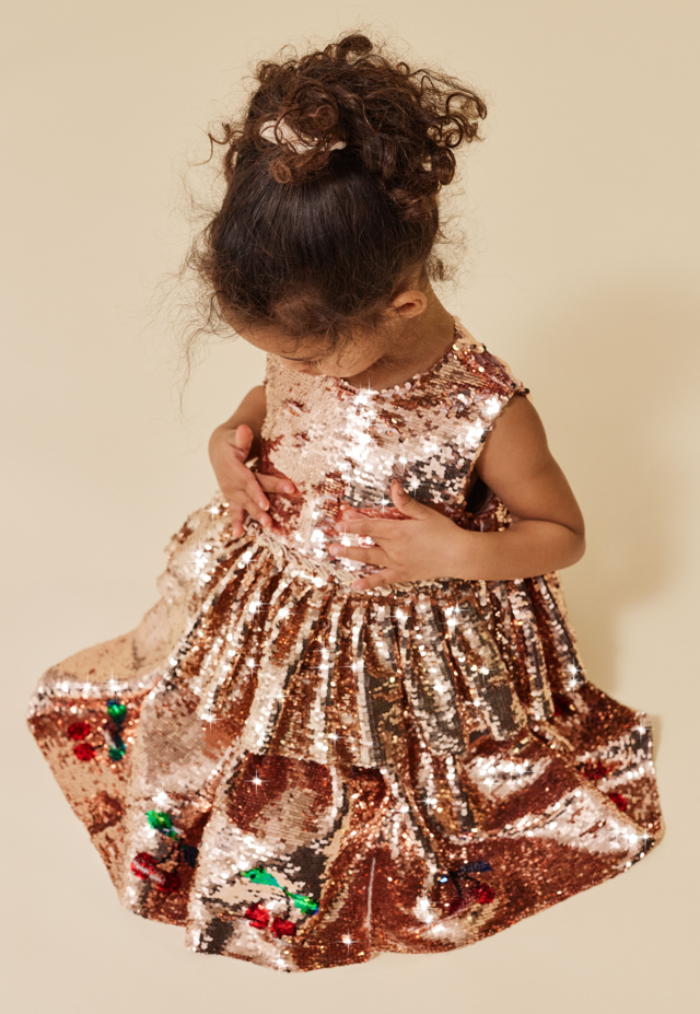 Konges Sløjd Lulu Shimmering dress with sequins - Brazilian Sand