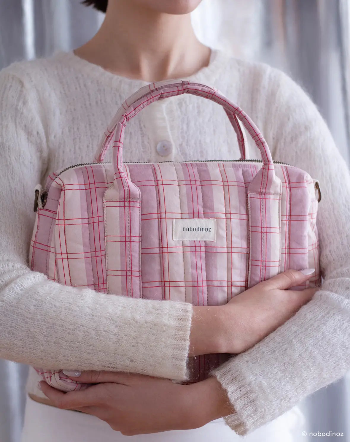 Sac poussette Nobodinoz Lin français 50x40x18cm - Bleu vert